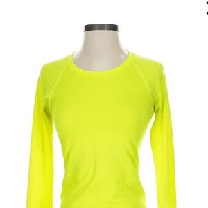 Lululemon swiftly tech long sleeve neon yellow, size 4